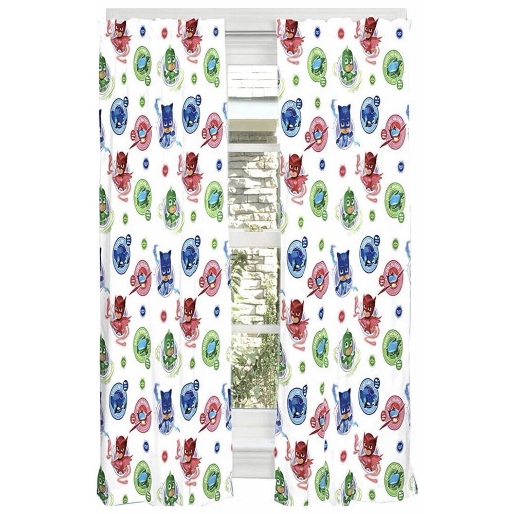 PJ Masks Microfiber Window Curtains 82x63in Cartoon Panels Kids Room